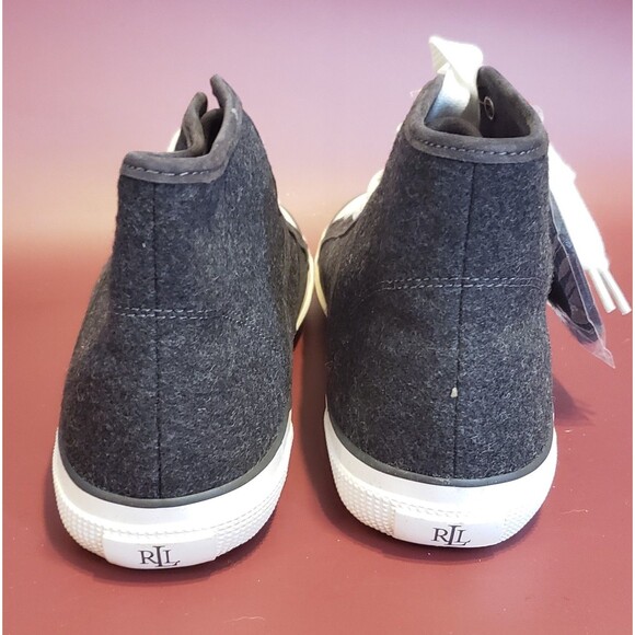 NWOB Ralph Lauren Sneaker Women Size 11 High Top January II Flannel Gray - Picture 5 of 7